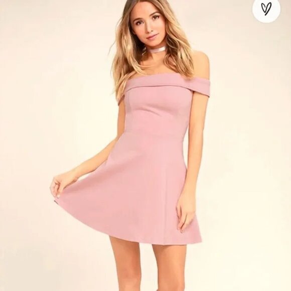 LULUS Small Pink Season of Fun A Line Mini Skater Dress Party Wedding Dance - Picture 1 of 7